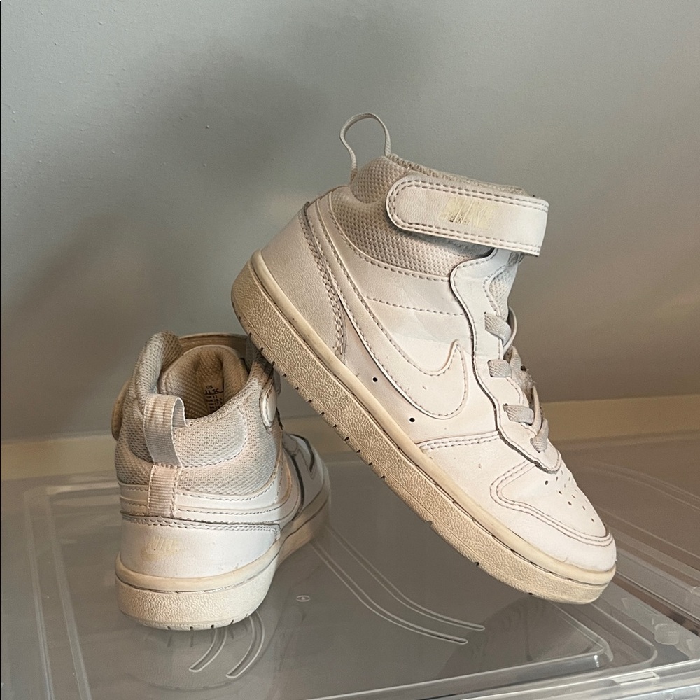 Nike White Dunks Kids Cream High-Top Sneakers